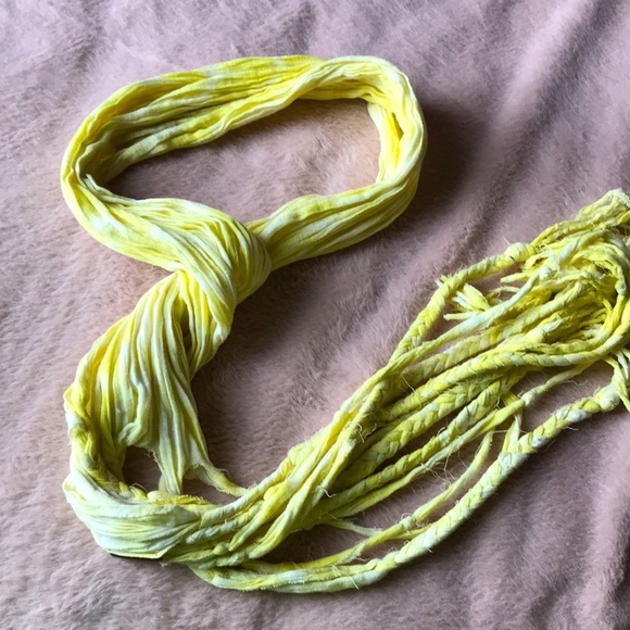 Free people braided yellow tie dye scarf xs s m l - Picture 1 of 3